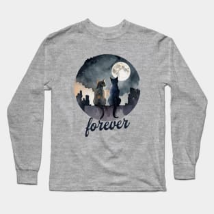 Partners forever romantic cats design Long Sleeve T-Shirt